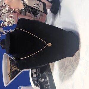 Christian Dior gold plated Dior Logo necklace